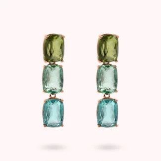 Orecchini Pendenti Trilogy Bronzallure Prisma Gem Taglio Mosaico Verde WSBZ02292.MULTI
