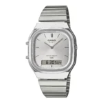 Orologio Analogico e Digitale Casio Acciaio e Quadrante Bianco AQ-240E-7A