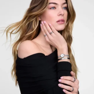 Orologio Daniel Wellington Petite Mini Arch 3-link Acciaio e Cinturino a Maglie DW00100853 indosso