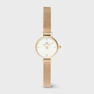 Orologio Daniel Wellington Petite Mini Evergold Acciaio Dorato e Cinturino Maglia Milanese DW00100745
