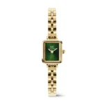 Orologio Daniel Wellington Quadro Mini Arch 3-link Emerald Sunray Gold Acciaio Dorato e Cinturino a Maglie DW00100852