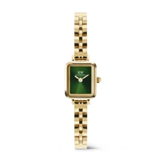 Orologio Daniel Wellington Quadro Mini Arch 3-link Emerald Sunray Gold Acciaio Dorato e Cinturino a Maglie DW00100852