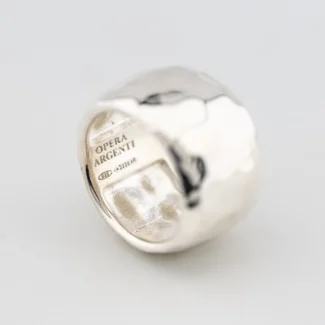Anello Gioiello Fascia Bombata Opera Argenti Argento 925 ETR339 dettaglio