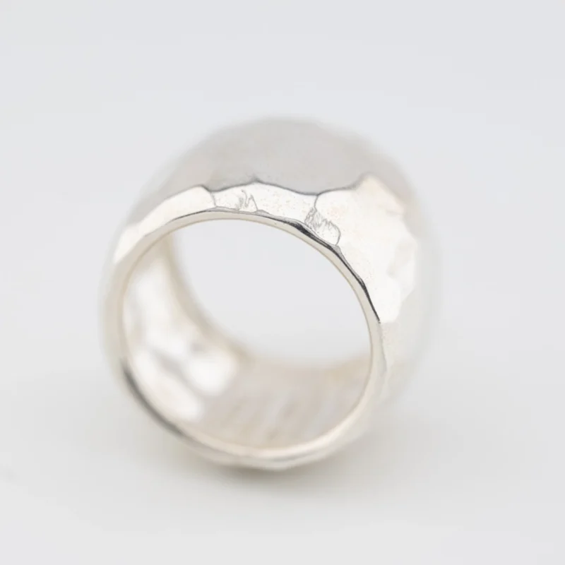 Anello Gioiello Fascia Bombata Opera Argenti Argento 925 ETR339 profilo