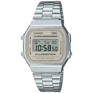 Orologio Casio Digitale Cinturino Acciaio e Quadrante Panna A168WA-8AYES