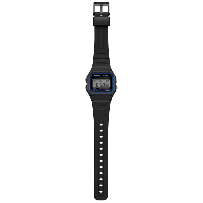 Orologio Casio Digitale Cinturino Caucciù Nero F-91W-1YEG intero