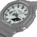 Orologio Casio G-Shock Analogico e Digitale Grigio Verde GA-2100HD-8AER pulsanti